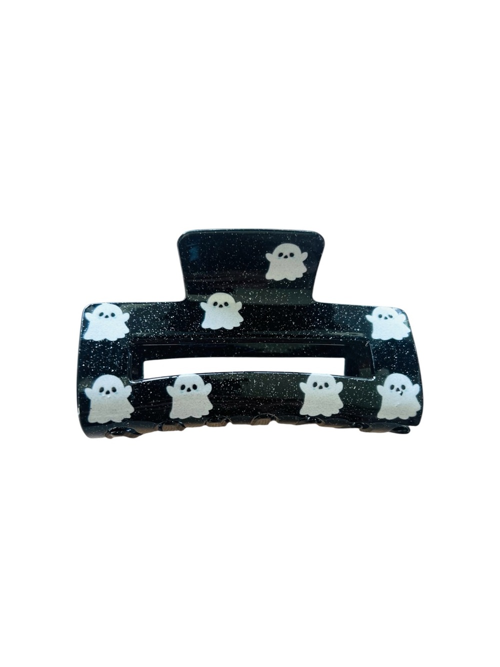 Black Ghost Print Hair Claw Clip - Picture 5 of 5